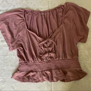 Crop Top with Lace Up Front